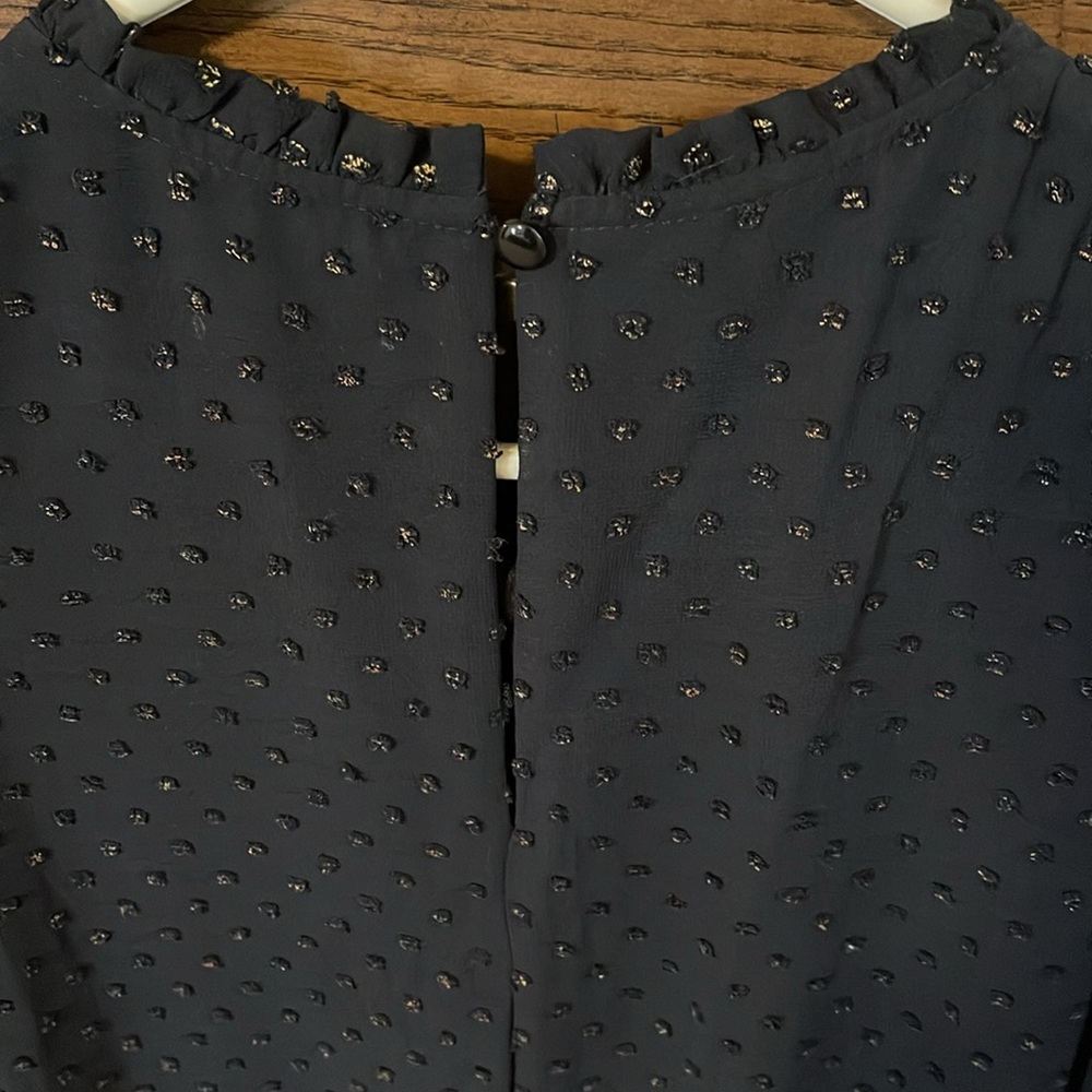 NWOT Nicole Miller Black Dress with gold polka dots - Picture 4 of 6